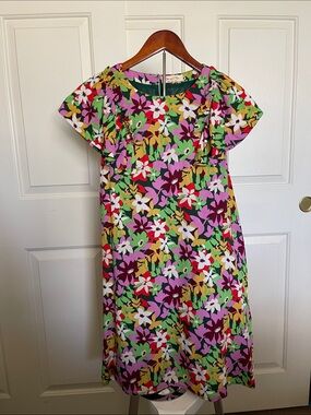 Doe & Rae Floral Shift Dress in Green, Pink, White, Yellow